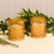 Set of 2 Vibrant Unique Metal Gold Leaf Candle Holders with LED Candles, 4.5"