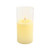 8" Clear and Beige Elegant Battery Operated LED Candle with Moving Flame