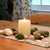 8" Clear and Beige Elegant Battery Operated LED Candle with Moving Flame