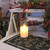 8" Clear and Beige Elegant Battery Operated LED Candle with Moving Flame