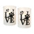 Set of 2 White and Black Unique Love Paws LED Candles with Moving Flame, 4"