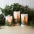 Set of 3 Vibrant Elegant Green Pines Battery Operated LED Wax Candle, 7"