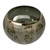 8.5" Brown and Silver Contemporary Round Candle Holder