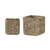 Set of 2 Gray Contemporary Square Standing Planters 5.75"
