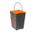 7.25" Black and Orange Flying Witch on Broom Halloween Candle Lantern Luminary