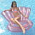 Inflatable Pink Jumbo Seashell 1-Person Swimming Pool Float, 63-Inch