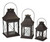 Set of 3 Brown Traditional Style Candle Lanterns 23.5"