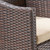 6-Piece Teak Brown Finish Rectangular Wicker Outdoor Furniture Patio Dining Set - Beige Cushions
