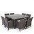 9-Piece Brown Wicker Outdoor Furniture Patio Dining Set - Brown Cushions