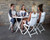 5 Piece White Aluminium Folding Table and Chairs 47"