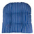 20" Blue and White Striped Wicker Furniture Outdoor Patio Chair Cushion