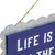 11.25" Blue Metal and Wood Life Is Better On The Porch Hanging Welcome Sign