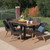 7-Piece Antique Brown Wicker Finish Outdoor Furniture Patio Dining Set