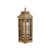 Set of 2 Brown and Clear Hexagon Handmade Lantern with Glass Window 31.5"