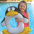 Black and White Penguin Swimming Pool Inflatable Ring Tube, 27-Inch