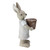 18" Neutral Tones Easter Girl Rabbit Outdoor Garden Planter