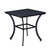 Indoor and Outdoor Square Modern Contemporary Faux Wood Slatted 25 Inch Black Steel Dining Table