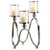 21" Akiro Modern Nickel Curvy Candelabra Pillar Candle Holder with Clear Glass Globes