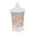 12" Battery Operated White Tapered Lantern with Rice Lights Tabletop Decoration