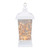12" Battery Operated White Tapered Lantern with Rice Lights Tabletop Decoration