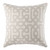 17" Gray and Ivory Geometric Outdoor Patio Square Throw Pillow