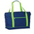 24" Green and Navy Blue Beach Cooler Bag With Picnic Accessories