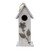 13.75" White Birdhouse with Flower Design