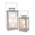 Set of 2 White Star LED Lanterns, 15"