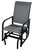 39" Gray and Black Contemporary One Seater Outdoor Patio Sling Glider