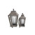 Set of 2 Gray and Clear Distressed Garden Style Handmade Lantern with Glass Panels 25"