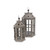 Set of 2 Gray and Clear Distressed Garden Style Handmade Lantern with Glass Panels 24.5"