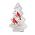 Set of 2 White Glass LED Cardinal Table Piece 12"(Requires 2 AA Batteries, Not Included)