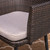 6-Piece Natural Brown Finish Outdoor Furniture Patio Dining Set - Beige Cushions