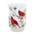 Set of 6 White Glass Cardinal LED Votive 6"(Requires 2 AA Batteries, Not Included)