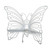 66" White Contemporary Garden Butterfly Bench