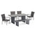 6-Piece Gray Contemporary Rectangle Outdoor Furniture Patio Dining Set