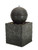 25" Black Chiseled Stone Design Orb Fountain with LED Light on Top