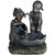 23.5" Black and Green Children with Umbrella Outdoor Patio Garden Water Fountain