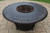 3-Piece Round Cast Aluminum Gas Fire Pit Set with Cream Patio Spring Chairs