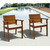 5-Piece Brown Nelson Eucalyptus Rectangular Outdoor Furniture Patio Dining Set 70" - Beige and Off White Cushions