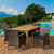 7-Piece Brown Norris Teak Rectangular Outdoor Patio Dining Set 59" - Gray Cushions