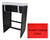 7-Piece Black and Red Wicker Outdoor Patio Furniture Bar Dining Set with Cushions - 78"