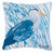 18" Blue and White Heron Square Outdoor Throw Pillow - Down