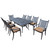 9 Piece Black Aluminum Outdoor Patio Dining Set with Tan Cushions 84"