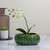 7" Emerald Green and Black Textured Diamond Pattern Decorative Bowl Planter