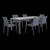 7 PIECE PATIO SENSE DINING SET - CARBON FABRIC 83"