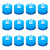 Set of 12 Flickering Blue Battery Operated LED Tea Lights 1.5"