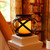 6.25" Battery Operated Black Banded Metal Lantern with LED Candle