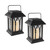 2-Count 6.75" Elegant Black Solar Mini Lanterns with LED Candle