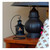 Set of 2 Black Table Top Metal Lantern with Hanging Stands 7.75"